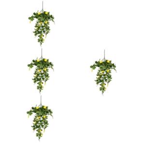 4 Stück Simulation Zitronen Rattan Zitronenbaumpicks Gefälschter Zitronenbaumzweig Gefälschter Zitronenzweig Zitronenpicks Requisiten Künstlicher Zitronenstiel Für