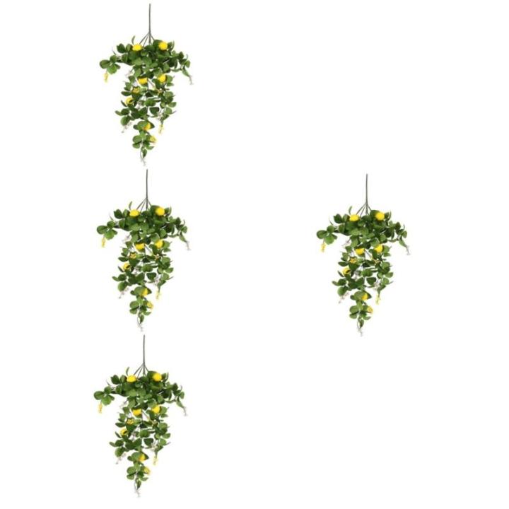 4 Stück Simulation Zitronen Rattan Zitronenbaumpicks Gefälschter Zitronenbaumzweig Gefälschter Zitronenzweig Zitronenpicks Requisiten Künstlicher Zitronenstiel Für