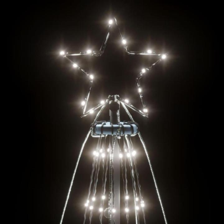 Led-kerstboom met haringen, koudwit, 1134 leds, 800 cm