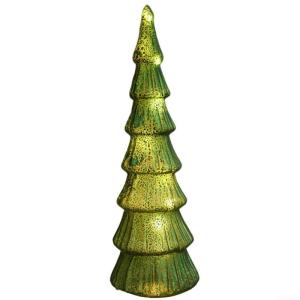 Exquisiter Glas-Weihnachtsbaum mit Lichtern Glas-Weihnachtsbaum mit Lichtern Tischdeko Weihnachtsbaum Leuchtturm Ornamente (E)