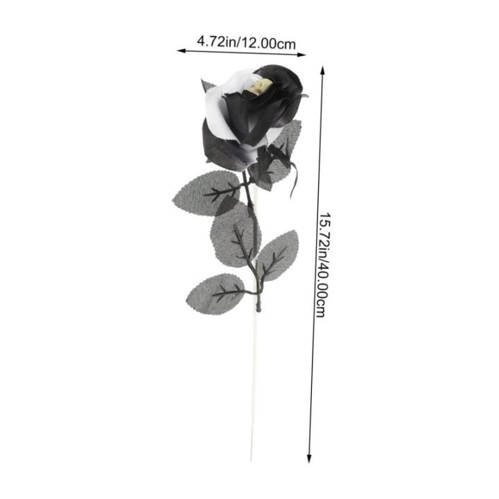 10St Schädel stieg Halloween-Blumen gotische Dekoration Rosenblumensträuße Halloween Party Halloween Spiele gefälschte Rose mit Rosenrequisite für Halloween Plastik