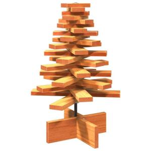 Weihnachtsbaum, Tannenbaum Holz zum Schmücken, Christbaum Holzbaum DIY Weihnachten Dekoration, Dekobaum Weihnachtsdeko, Wachsbraun 60cm Massivholz Kiefer
