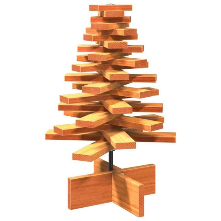 Weihnachtsbaum, Tannenbaum Holz zum Schmücken, Christbaum Holzbaum DIY Weihnachten Dekoration, Dekobaum Weihnachtsdeko, Wachsbraun 60cm Massivholz Kiefer
