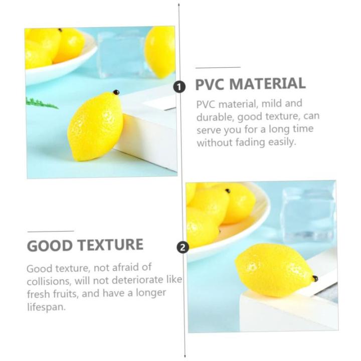 24 STK Mini-Zitronenimitat Simulationszitronen Dekor Mini-Spielzeug Lebensechte Mini-Zitrone Miniaturen künstliche Zitronen bastelzeug Foto-Requisiten Miniatur-Zitrone PVC Yellow