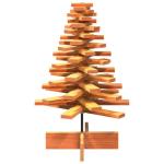 Kerstboom, dennenboom hout om te versieren, kerstboom houten boom DIY kerstdecoratie decoratieve boom kerstdecoratie, wasbruin 80 cm massief hout grenen