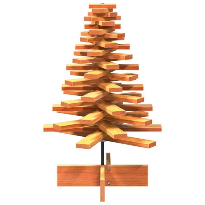 Kerstboom, dennenboom hout om te versieren, kerstboom houten boom DIY kerstdecoratie decoratieve boom kerstdecoratie, wasbruin 80 cm massief hout grenen