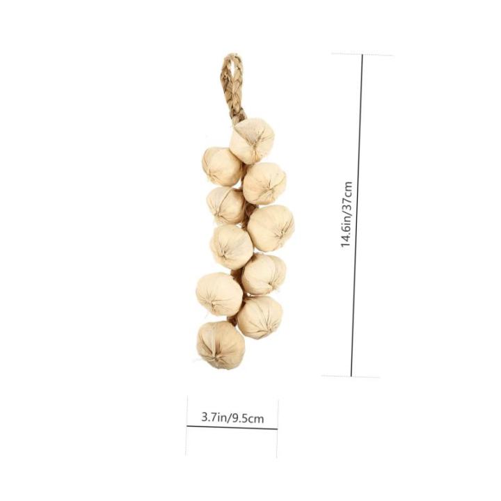 1 Satz 1 Satz Simulierte Knoblauchspieße Außendekoration Gefälschte Knoblauchdekoration Knoblauch Hängeschnur Gemüse Künstliche Knoblauchdekoration Künstliche 2Stk
