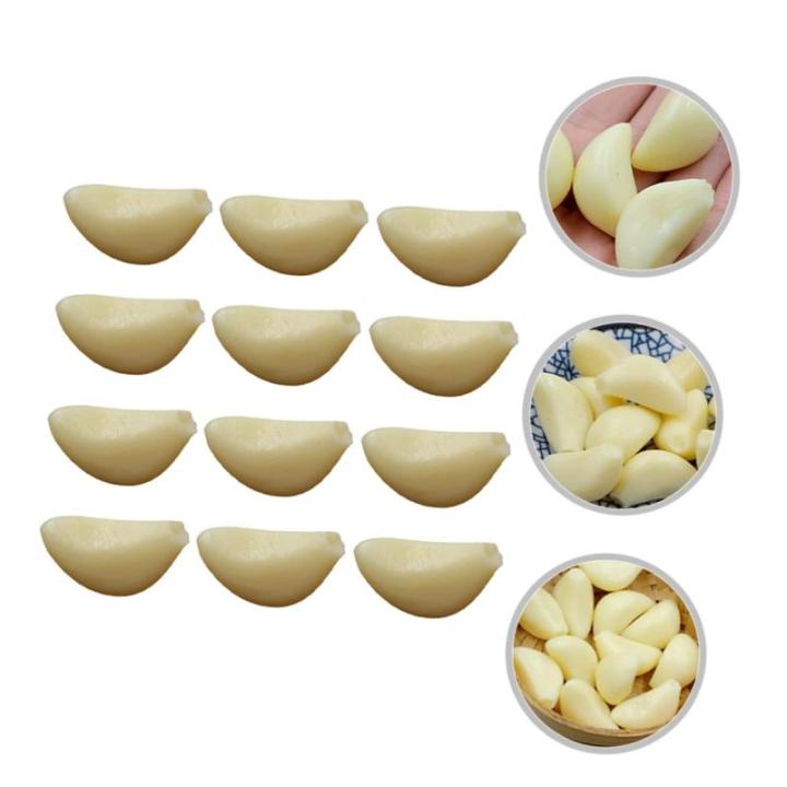 1 Satz Simulierter Knoblauch Realistische Knoblauchzehen Grüner Knoblauch Küchendekoartikel Simulierte Knoblauchzehen Gefälschtes Gemüse Simulierte Gemüsemodelle PVC 12st