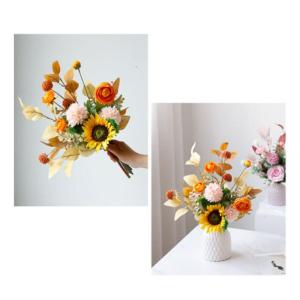 Kunstblumen Gefälschte Blumen mit Vase, Faux Blumenarrangement mit Vase für Heimdekoration, geeignet für Hochzeit, Esstisch, Büro für jeden Anlass