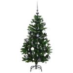 Künstlicher Weihnachtsbaum Klappbar Christbaum Kunstbaum Weihnachten Dekobaum Künstlicher Weihnachtsbaum Tannenbaum Weihnachtsdeko 150 LEDs & Kugeln Grün 120 cm