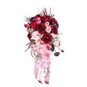 Wunderschönes künstliches Blumenarrangement, leichte künstliche Blumenkombination, Brautjungfernstrauß für Hochzeitsfeierdekorationen