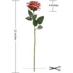 12 stuks Kunstmatige Rozen, 53cm Kunstrozen Enkele Lange Steel , Realistische voor Bruiloftsboeket, Thuis Tuin Woonkamer Hotel Kantoor Decoratie (Dusty)