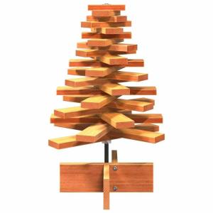 Weihnachtsbaum, Tannenbaum Holz zum Schmücken, Christbaum Holzbaum DIY Weihnachten Dekoration, Dekobaum Weihnachtsdeko, Wachsbraun 60cm Massivholz Kiefer
