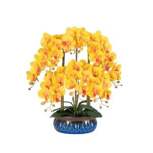 Kunstblumen Künstliche Blumen, Ochiden, Pflanzen, künstliche Orchidee im Topf, Phalaenopsis-Arrangement, Blumen, Pflanzen, Bonsai-Tischdekoration für jeden Anlass