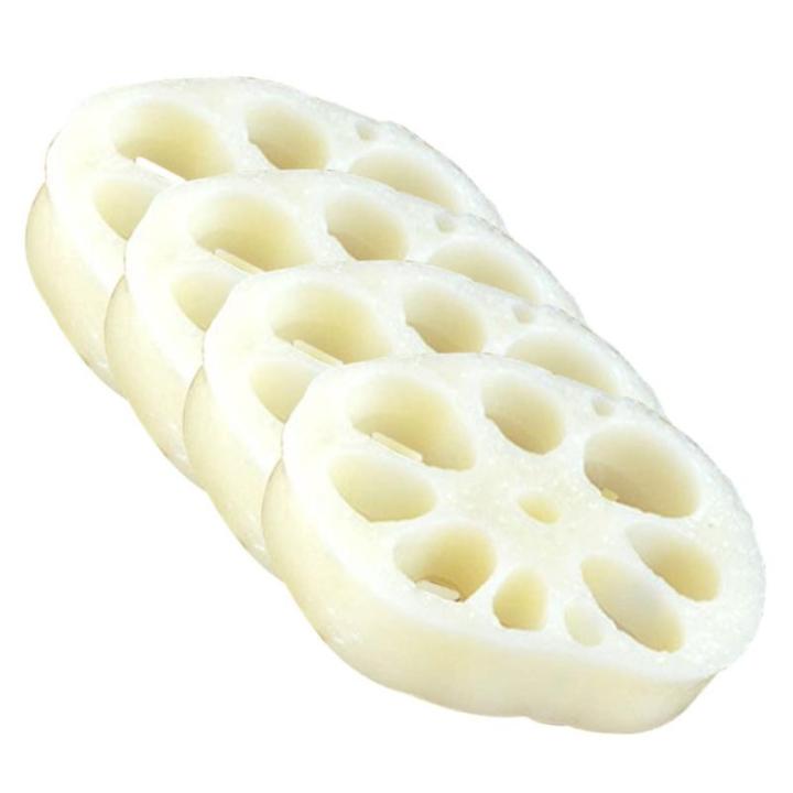 3 Sätze Modell Der Lotuswurzelscheibe Mini-hausdekoration Gefälschte Scheibe Interessantes Miniaturspielzeug Mini-Food-Spielzeug Mini-Essen Kinder Dekor Mini-dekor PVC 4 Stück *