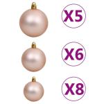 Künstlicher Weihnachtsbaum mit Beleuchtung & Kugeln Christbaum Tannenbaum Kunstbaum Weihnachten Künstlicher Weihnachtsbaum für Weihnachtsdeko120 cm Grün Rosa
