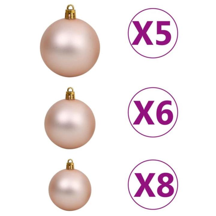 Künstlicher Weihnachtsbaum mit Beleuchtung & Kugeln Christbaum Tannenbaum Kunstbaum Weihnachten Künstlicher Weihnachtsbaum für Weihnachtsdeko120 cm Grün Rosa