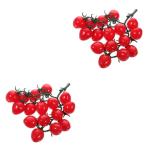 2 Stück Simulierte Kirschtomaten Dekorative Früchte Künstliche Früchte Künstliche Kirschtomaten Simulierte Tomaten Lebensechte Tomaten Girlande Künstliche Früchte Dekore