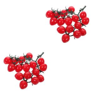 2 Stück Simulierte Kirschtomaten Dekorative Früchte Künstliche Früchte Künstliche Kirschtomaten Simulierte Tomaten Lebensechte Tomaten Girlande Künstliche Früchte Dekore