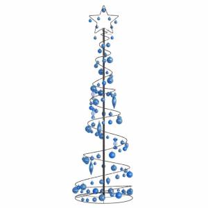 Weihnachtsbaum Kegelform mit Kugeln 120 LEDs Warmweiß 180 cm