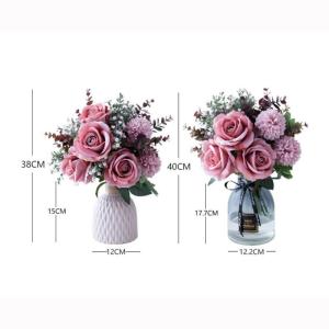 Kunstblumen Künstliche Blumen mit Topf, simulierte Seidenrose, gefälschte Bonsai-Pflanzen, Blumenarrangements für Zuhause, Hochzeit, Party, Büro für jeden Anlass