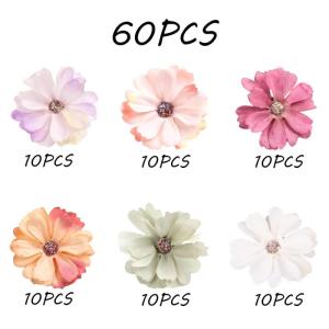 , decoratie, 60 stuks, madeliefjes, bloemkoppen, zijden bloemen, decoratie, kunstbloemkoppen, knutselen, bloemen voor doe-het-zelf handwerk, scrapbooking, bruiloft, feesten,