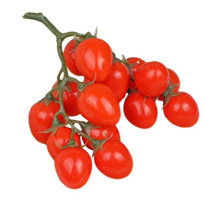 2st Simulierte Kleine Tomaten Zuhause Gefälschte Fruchtstütze Gefälschte Kirschtomaten Lebensechte Kirschtomaten Künstliche Kirschtomaten-Modell Simulation Kirschtomaten Rot Sc