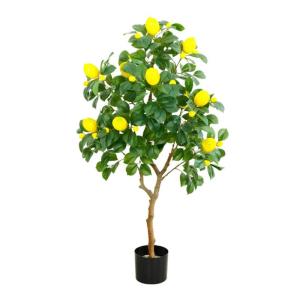 Lebensechter Kunstbaum Simulation Zitronenbaum, künstliche Pflanzen mit schwarzem Kunststofftopf, 3,9 ft gefälschter Baum Indoor Outdoor Party Restaurant Dekoration Dekorationspf