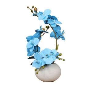 Kunstblumen Künstliche Phalaenopsis-Blumen-Arrangement Kunstpflanzen im Keramiktopf Seidenblumen für Hausdekorationen, Badezimmer für jeden Anlass