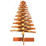 Kerstboom, dennenboom hout om te versieren, kerstboom houten boom DIY kerstdecoratie decoratieve boom kerstdecoratie, wasbruin 100 cm massief hout grenen