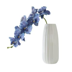 Kunstblumen Phalaenopsis-Orchidee in weißer Vase, künstliche Orchideenblumen, Pflanzen, für Büro, Schreibtisch, Hochzeit, Party, Dekoration, Badezimmer-Ornamente für jeden Anl