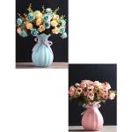 Kunstblumen Künstliche Rosen, kreative Mode, modernes Wohnzimmer, Esstisch, Fernsehschrank, getrocknete Blumen, Blumenarrangement (Keramikvasen). für jeden Anlass