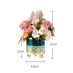 Kunstblumen Künstliche Blumen mit Vase, künstliche Blumen im Keramiktopf, Simulationsblume, Tischdekoration, Zubehör, künstliche Pflanze für jeden Anlass