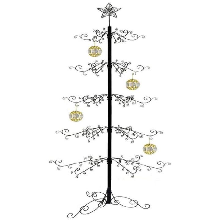 84 Inch Ornament Display Boom Stand Metalen Kerst Smeedijzeren Hanger Haak voor Halloween Opknoping Decoraties Eco Gift Zwart