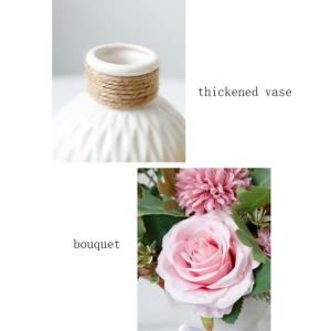 Kunstblumen Gefälschte Blumen mit Vase, Faux Blumenarrangement mit Vase für Heimdekoration, geeignet für Hochzeit, Esstisch, Büro für jeden Anlass