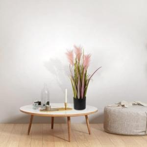 Kunstgras kunstgras, decoratief gras, hoog, 66 cm, kunstplant gras in pot, ziet eruit als echt, grasarrangement, , solitair gras, siergras, tafeldecoratie, roze