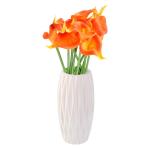 Künstliche Blumen, Künstliche Calla-Lilien-Blume, 10 Stück, fühlt Sich echt an, Seide, Blumen mit langem Stiel, Blumenstrauß, Großdekor(Orange)