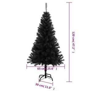 Künstlicher 47,2-Zoll-Weihnachtsbaum, Schmaler nach Unten Gebogener Weihnachtsbaum, Realistischer Weihnachtsbaum mit 230 Spitzen, Klappbarer Metallständer, Künstlicher
