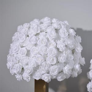 Reine weiße Rose Blume Kugeln, gefälschte Blumen Rosen Kugeln, künstliche Florale Kugel für Mittelstücke Tische, Party, Valentinstag (60cm)