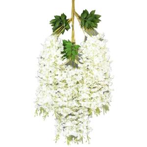 Künstliche Glyzinien Hängeblumen 12 Stück Simulation Seidenblume Hortensie für DIY Girlande Ranke Blumen Schnur nach Hause