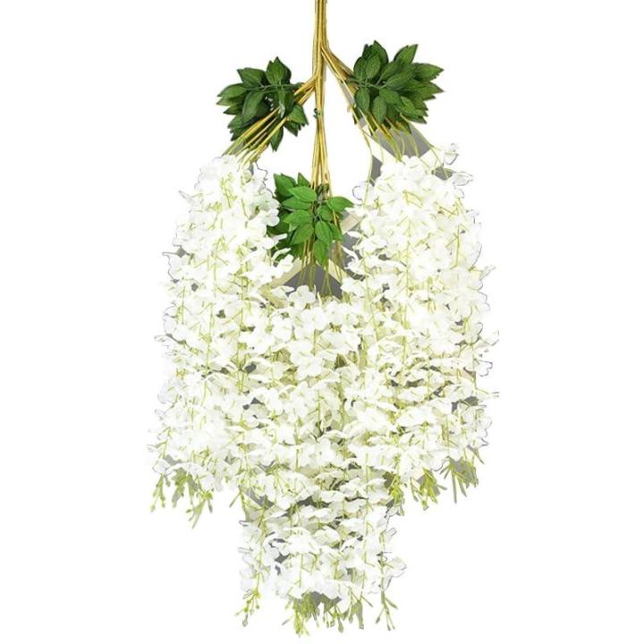 Künstliche Glyzinien Hängeblumen 12 Stück Simulation Seidenblume Hortensie für DIY Girlande Ranke Blumen Schnur nach Hause