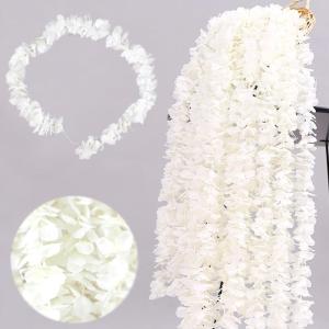 10 stuks 100 cm bloemenkranken, decoratieve kunstbloemen, wit, wisteria slinger, kunstbloemen, hangende zijden bloemen, bloemenranken, kunstbloemen voor bruiloft, tuindecoratie