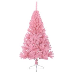 Kunstkerstboom met standaard, 150 cm, hoge kerstdecoratie, pvc en staal, roze