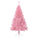 Wiederverwendbar Künstlicher Halb-Weihnachtsbaum mit Ständer 120 cm H Christmas Tree Weihnachtsbaum Home Tannenbaum Weihnachtsdeko Christbaum Kunstbaum PVC und Stahl Rosa