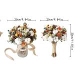Kunstblumen Kunstblumen-Arrangements mit Vase, unsterblicher Blumenstrauß, Kapok-Sonnenblume, goldene Kugel, Tischdekoration für jeden Anlass