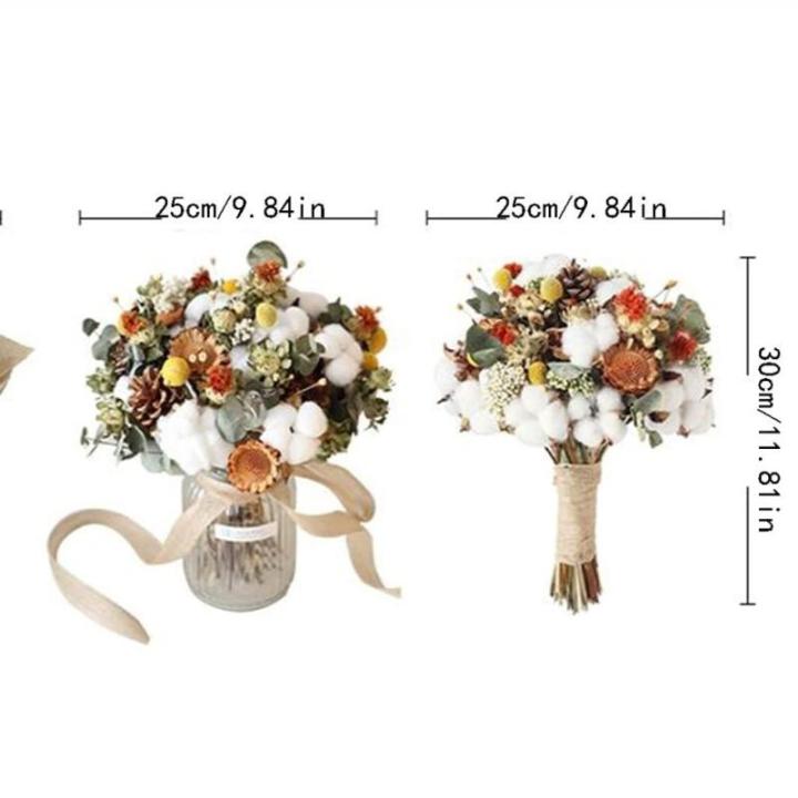 Kunstblumen Kunstblumen-Arrangements mit Vase, unsterblicher Blumenstrauß, Kapok-Sonnenblume, goldene Kugel, Tischdekoration für jeden Anlass