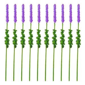 Handgemachte Häkelblumen Künstliche Wolle Gestrickte Blumen Stricken Gefälschte Lavendel
