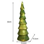 Exquisiter Glas-Weihnachtsbaum mit Lichtern Glas-Weihnachtsbaum mit Lichtern Tischdeko Weihnachtsbaum Leuchtturm Ornamente (E)