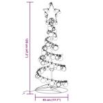 Weihnachtsbaum Kegelform mit Kugeln 80 LEDs Warmweiß 120 cm