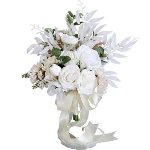 Weiße Brautsträuße Hochzeitssträuße Künstliche Blumen für Braut, Hochzeit